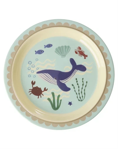 Rice Kids - Melamine Kids Luch Børnetallerken - Ocean Print 